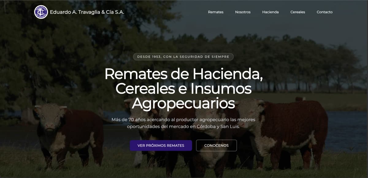 Sistema web de gestion de remates de ganado y estadisticas del mercado agropecuario para Travaglia y Cia